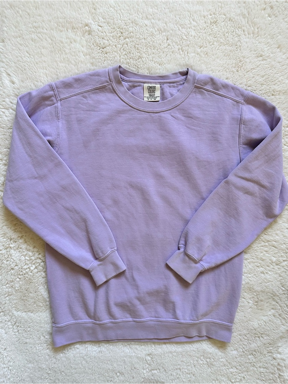 Comfort Colors Crewneck Cotton Sweatshirt Lavender Small Like New